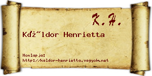 Káldor Henrietta névjegykártya